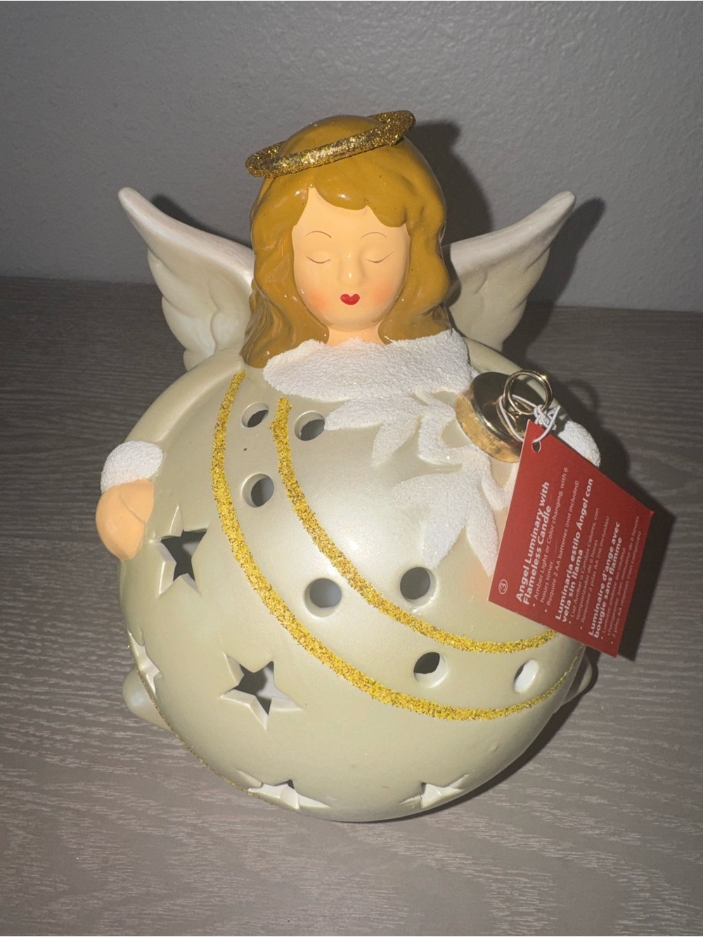 QVC Home Reflections Angel Luminary Flameless LED Pillar Candle Ornament W/ Box